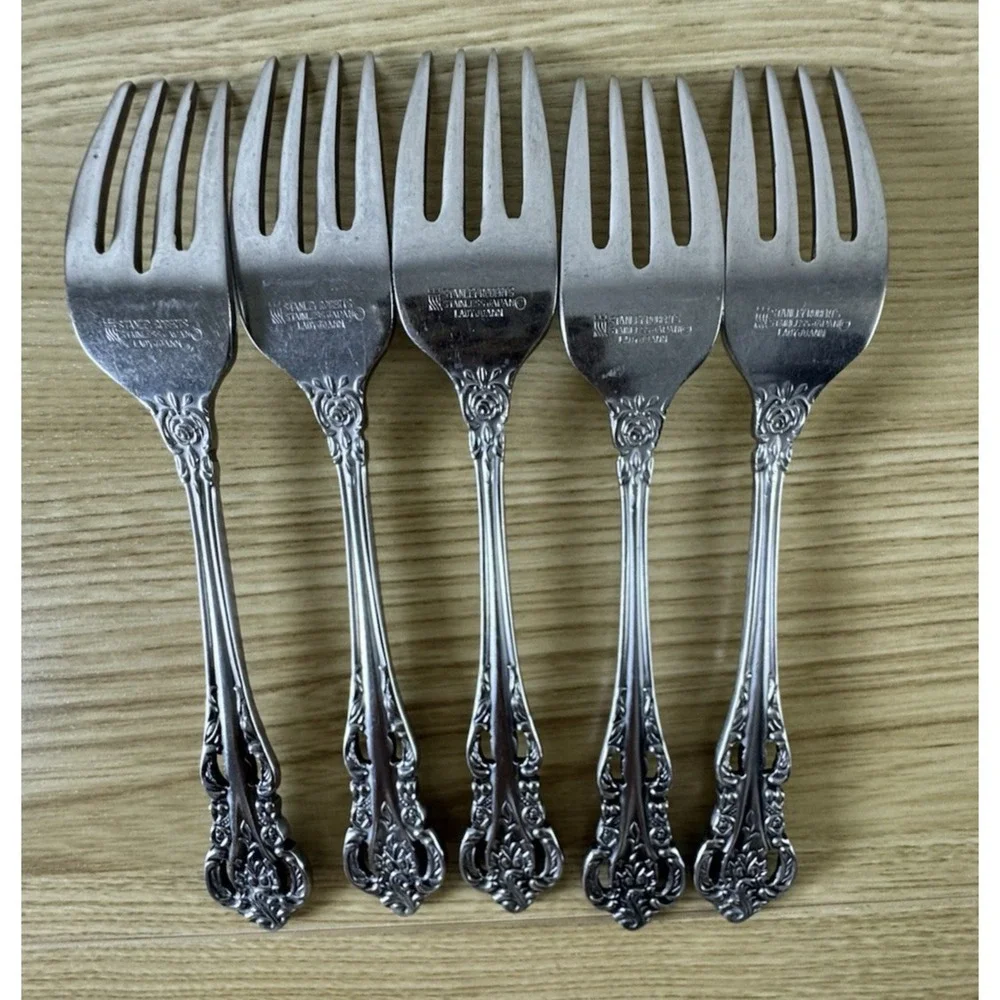 Vintage Stanley Roberts Lady Joann Salad Forks 6 1/2